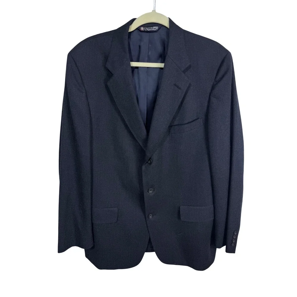 Austin Reed Regent Street Blazer 100% Wool Sport Coat Classic‎ Men's 40R Navy